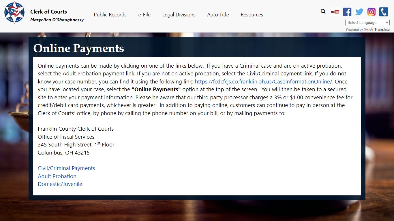Online Payments - Franklin County Clerk of Courts